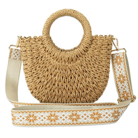 Јеѕѕіе Handbags - Straw Crossbody Handbags, Vacation Summer Beach Weave Purse Brown -_-
